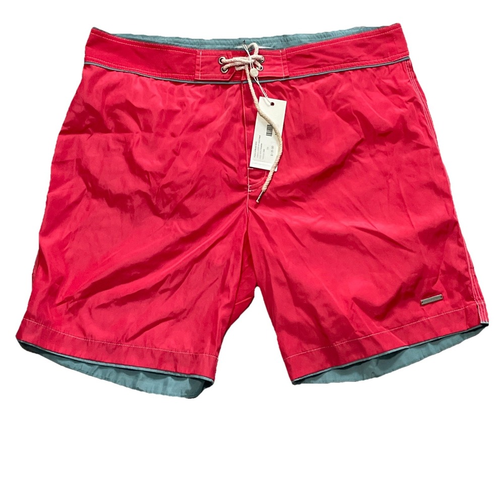 Parke & Ronen Salmon‎ Coral Colored Lined Lightweight Swim Trunks Pockets 34x8
